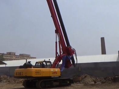 Demonstration of barrel drilling and piling for customers on site
