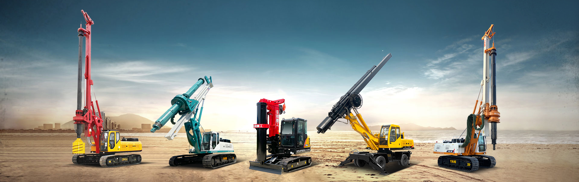 Excavator modified rotary drilling rig