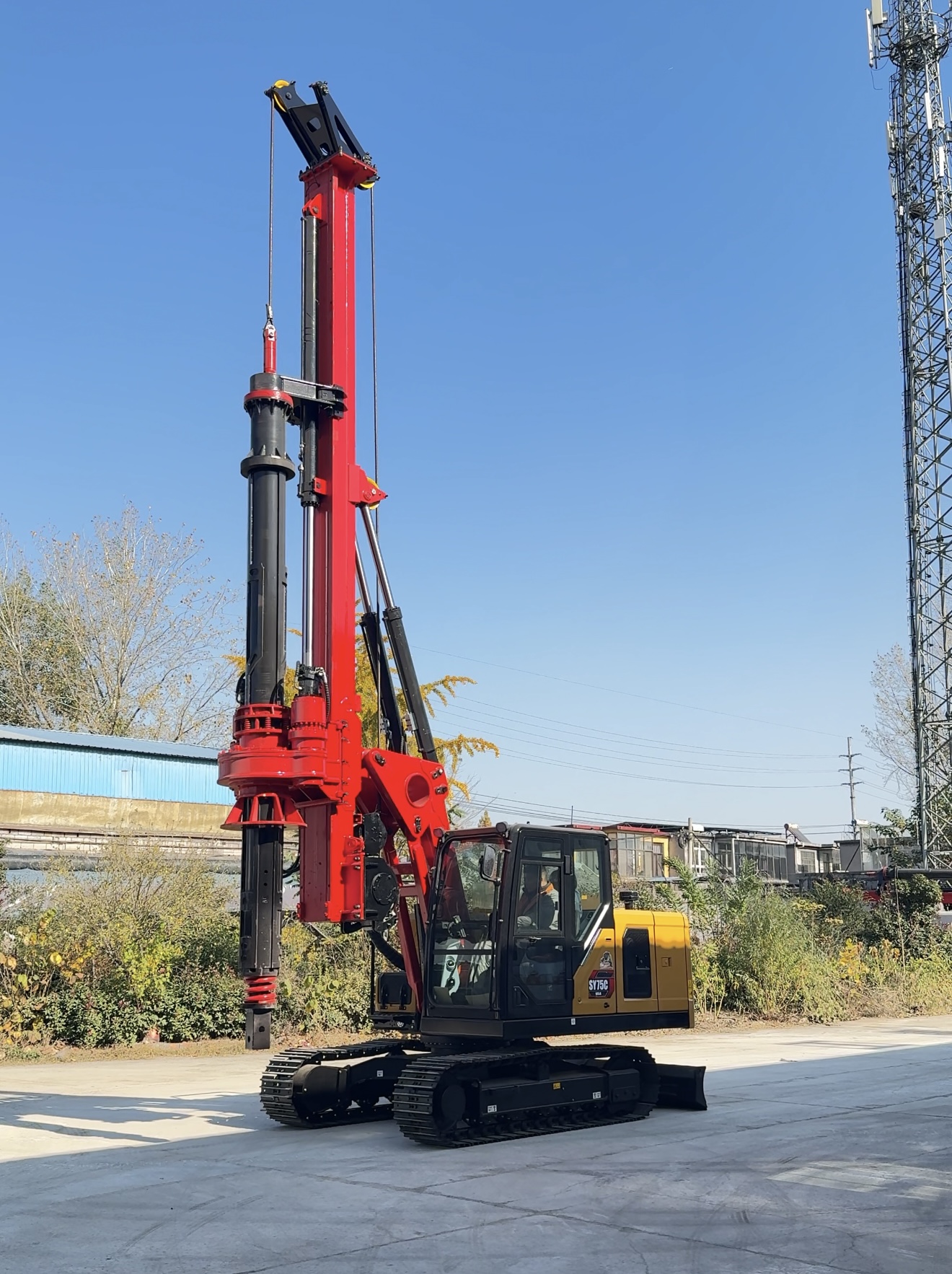 Sany 75 excavator modified rotary drilling rig